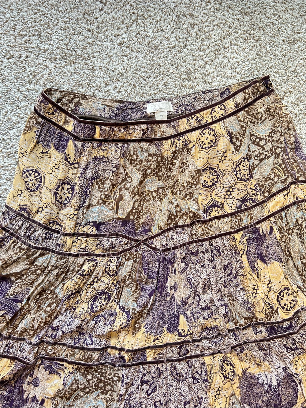 Tiered Floral Midi Skirt by Christopher & Banks - Picture 3 of 9